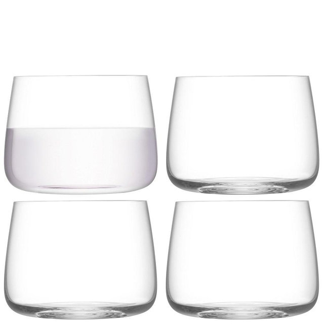 Metropolitan 12oz Stemless Glass, Clear, Set of 4