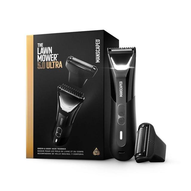 MANSCAPED® The Lawn Mower® 5.0 Ultra Groin & Body Hair Trimmer – Dual-Head SkinSafe™ Trimmer & Foil Blades, Waterproof Wet/Dry Groomer, USB-C Rechargeable with Travel Pouch, Men’s Ball Shaver