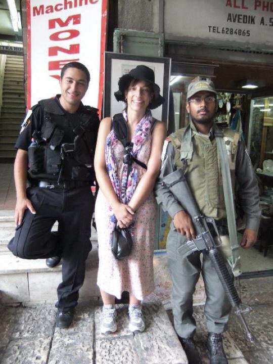 Three faiths just hanging out in Old City Jerusalem; I forgot my gun and Kevlar at home.