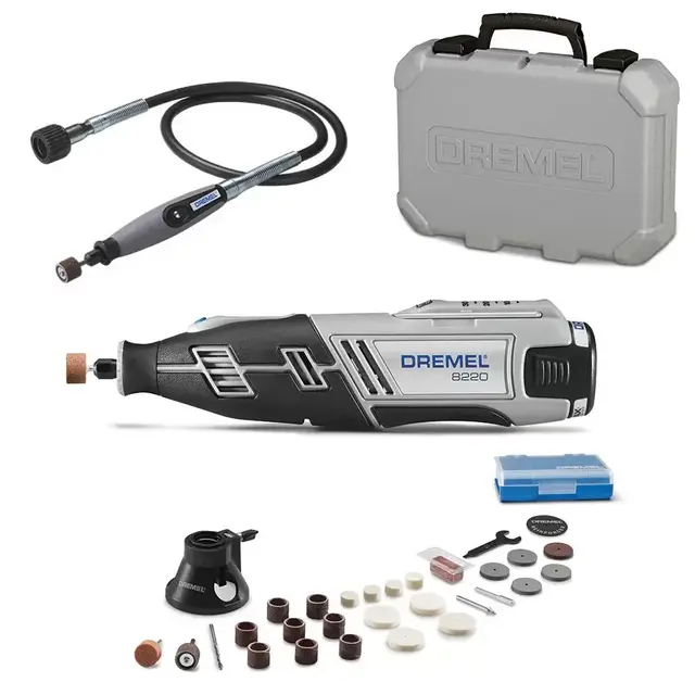 36 in. Flex-Shaft Attachment for Rotary Tools + 8220 Series 12-V MAX Lithium-Ion Variable Speed Cordless Rotary Tool Kit