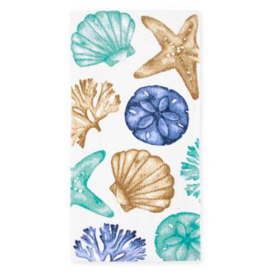 KitchenSmart® Colors Painterly Shells Fiber Reactive Kitchen Towel in Surf Stripe