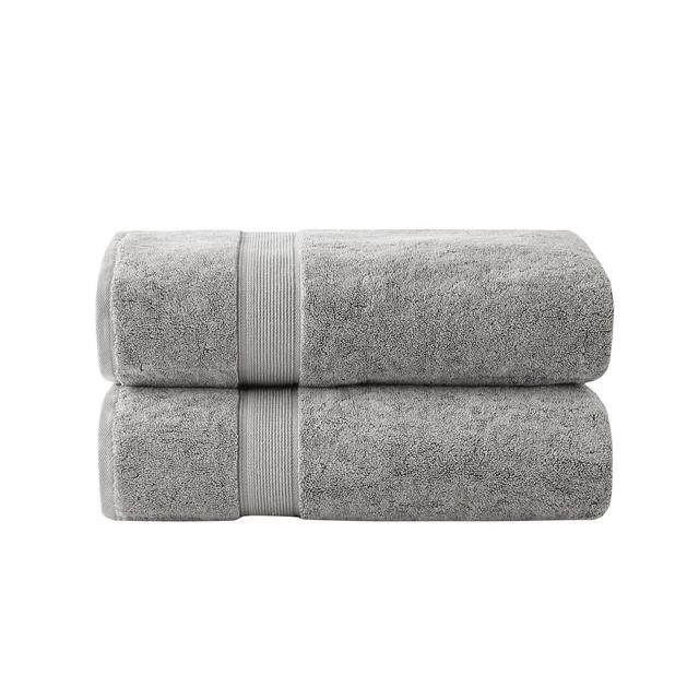 2pc Cotton Bath Sheet Set Silver