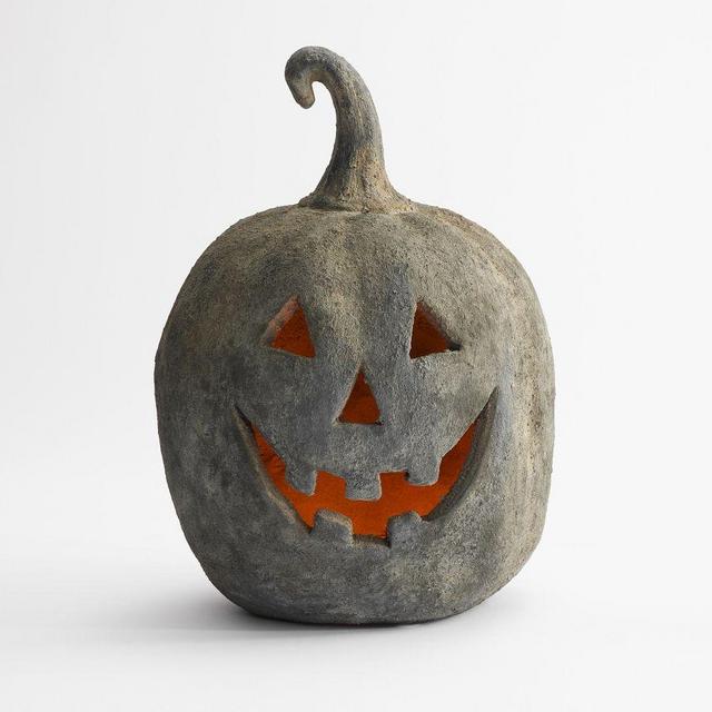 Handmade Terracotta Jack O' Lantern, Large, Black