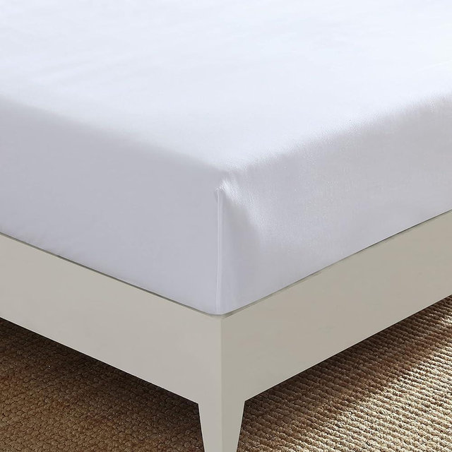 Nautica - King Fitted Sheet, Cotton Percale Bedding, Casual Home Decor (Solid White, King)
