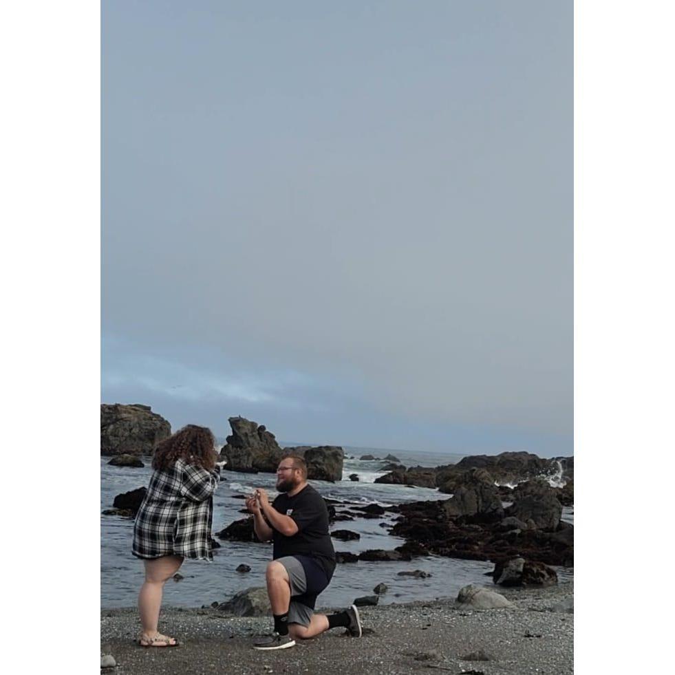 We said together forever with our toes in the sand.