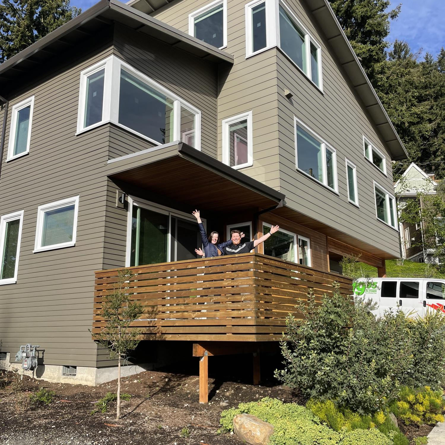 Our first day together at our new house in Portland!