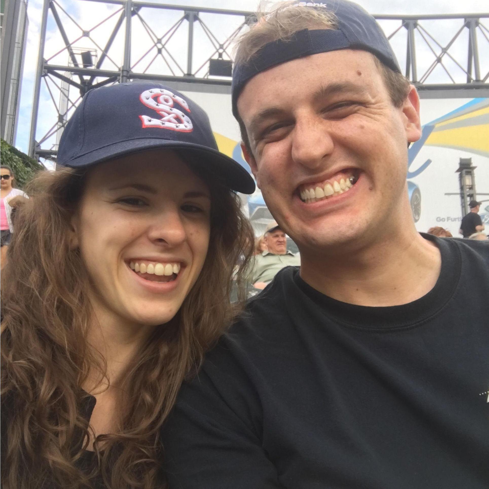 At a White Sox game.