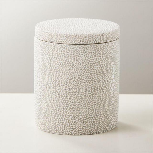Shaw Shagreen Ivory Canister