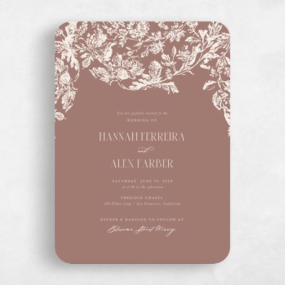 Brown Rounded Wedding Invitation - Treviso Classic