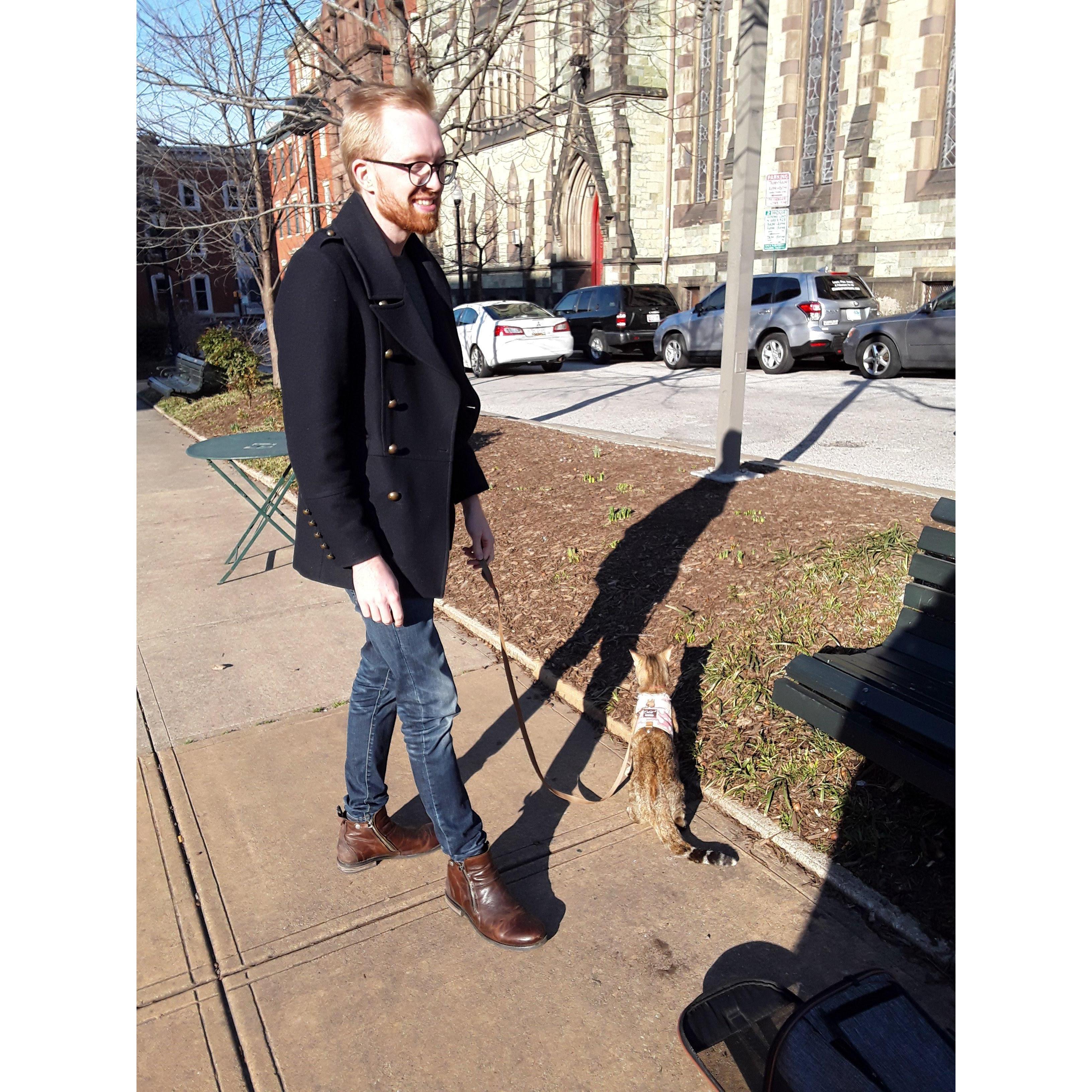 January 2020. Johan takes Gordita on a trip to the park in Baltimore.