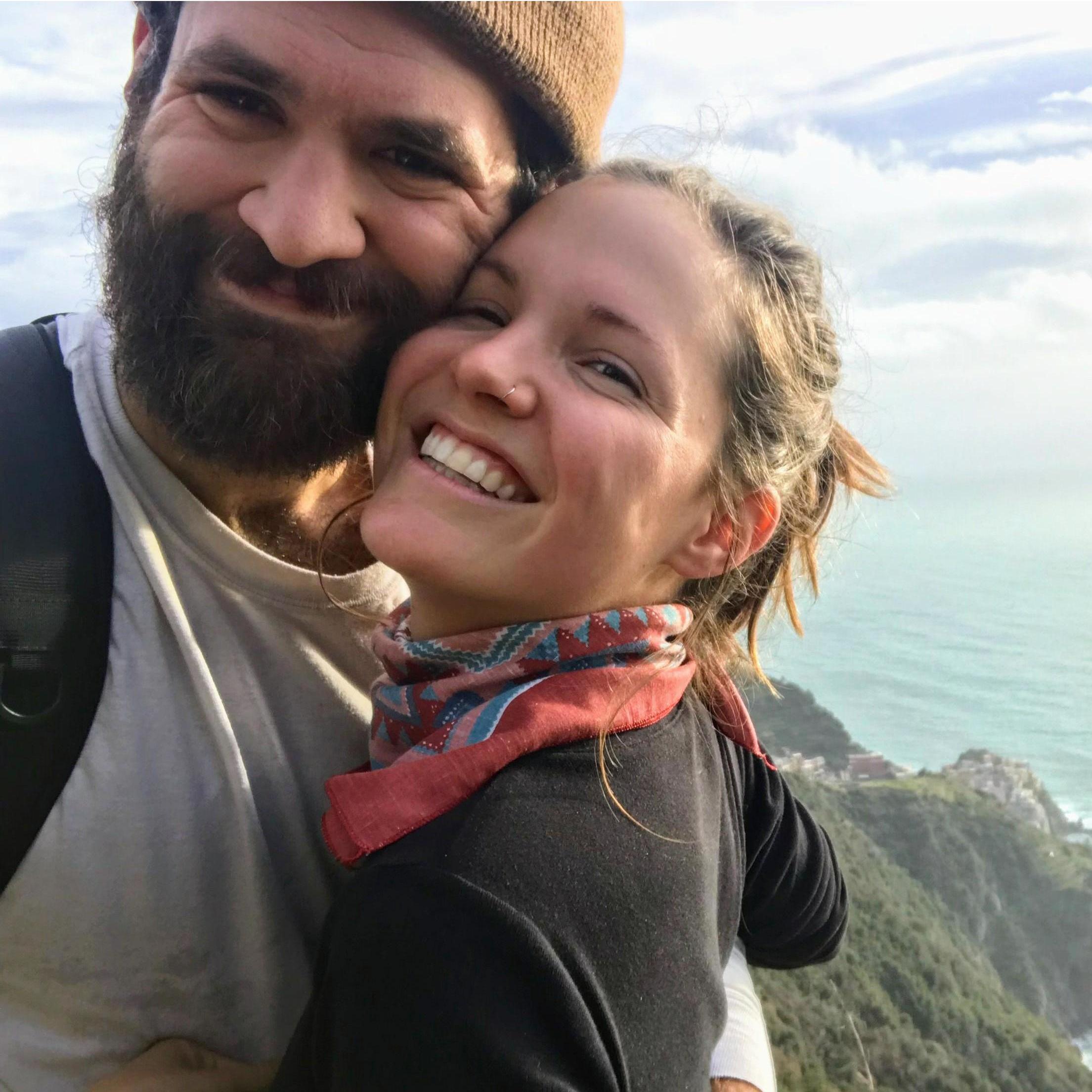 Hiking the Cinque Terre in Italy, a place so beautiful we both cried.