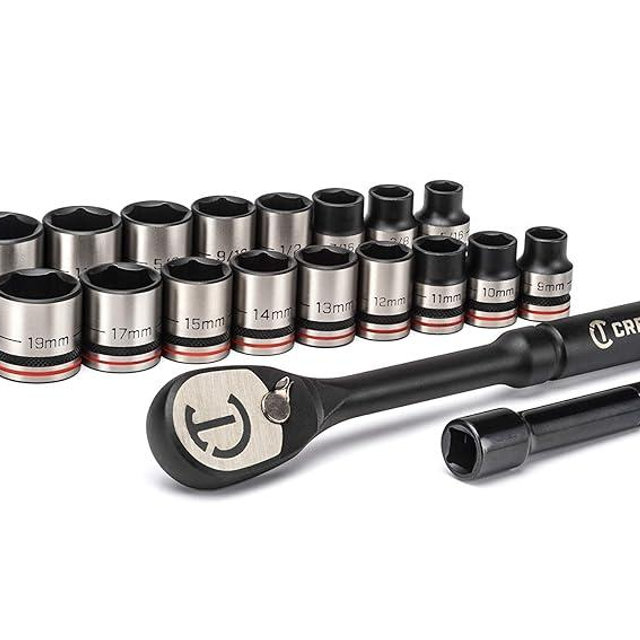 Crescent 20 Piece X10 3/8" Drive 6 Point Standard SAE/Metric Mechanics Tool Set - CSWS38B