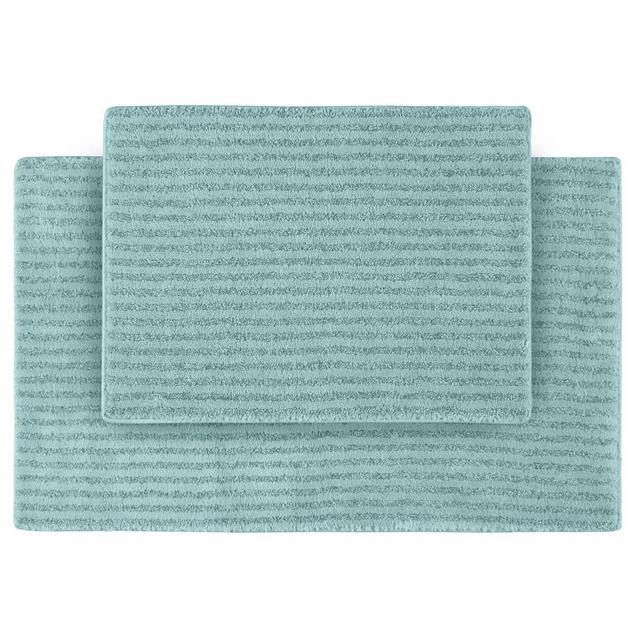 2pc Sheridan Plush Washable Nylon Bath Rug Set Sea foam - Garland