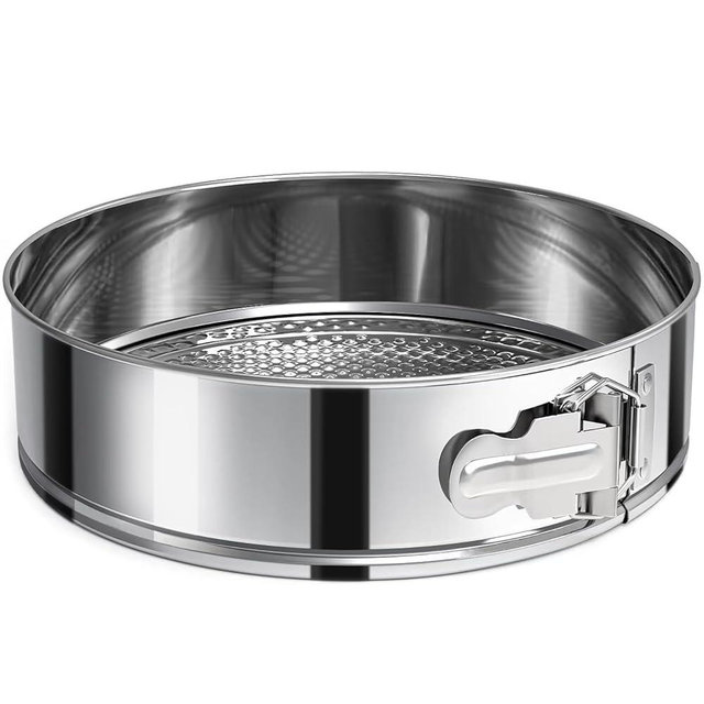 CHUZHOMU 10 Inch Springform Pan 304 Stainless Steel Nonstick Springform Cake Pan with Removable Bottom, Round Spring Form Cheesecake Pans For Baking
