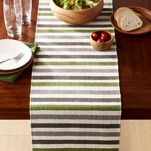 Arbor Green Stripe Table Runner 90"