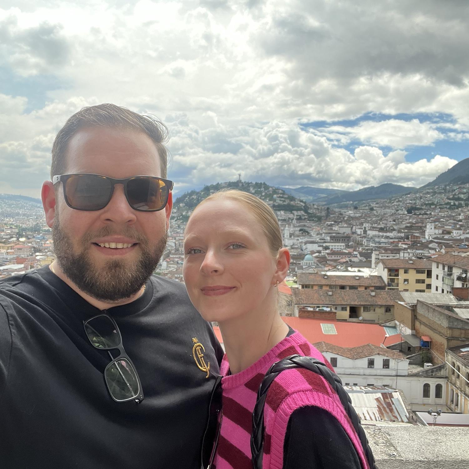pit stop halfway to the top of the basilica del voto nacional in quito