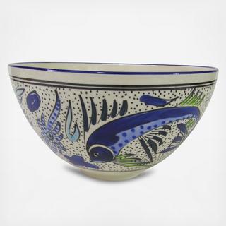 Aqua Fish Deep Salad Serving Bowl