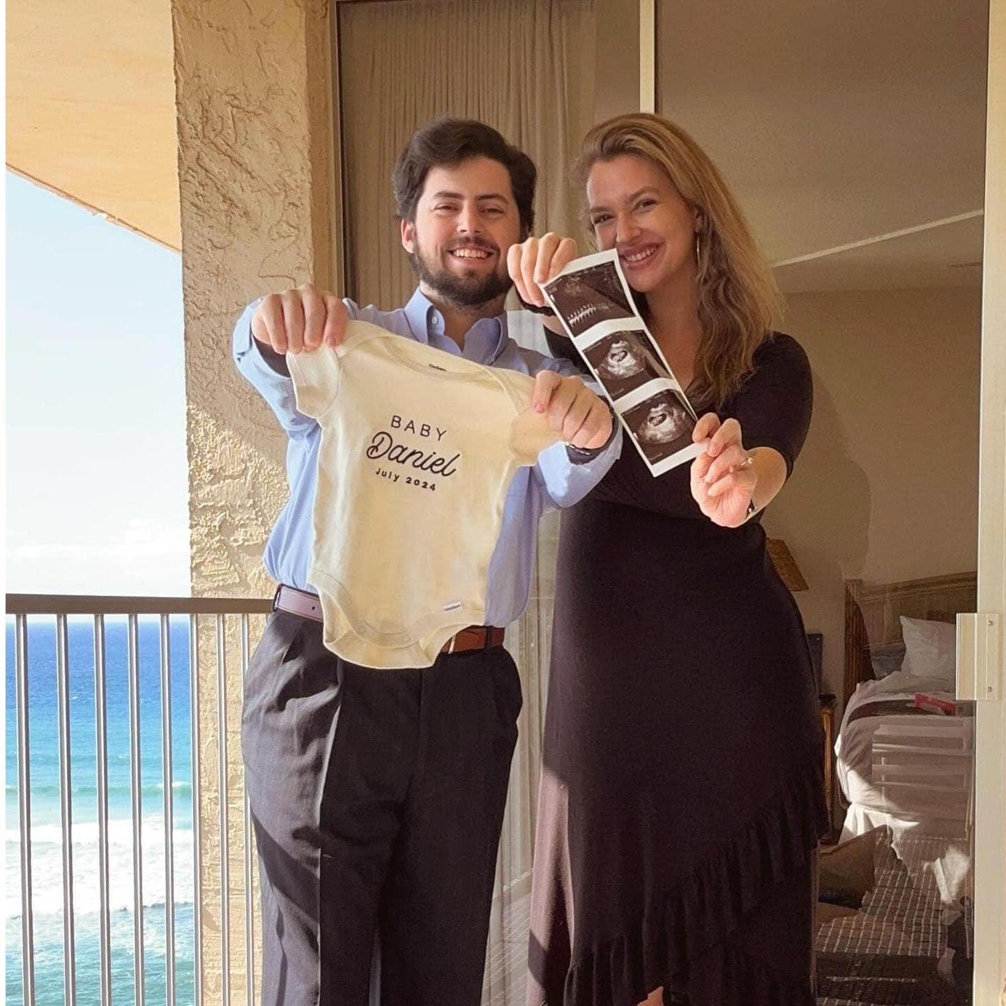 Taking pictures to announce our incoming baby girl in beautiful Maui!