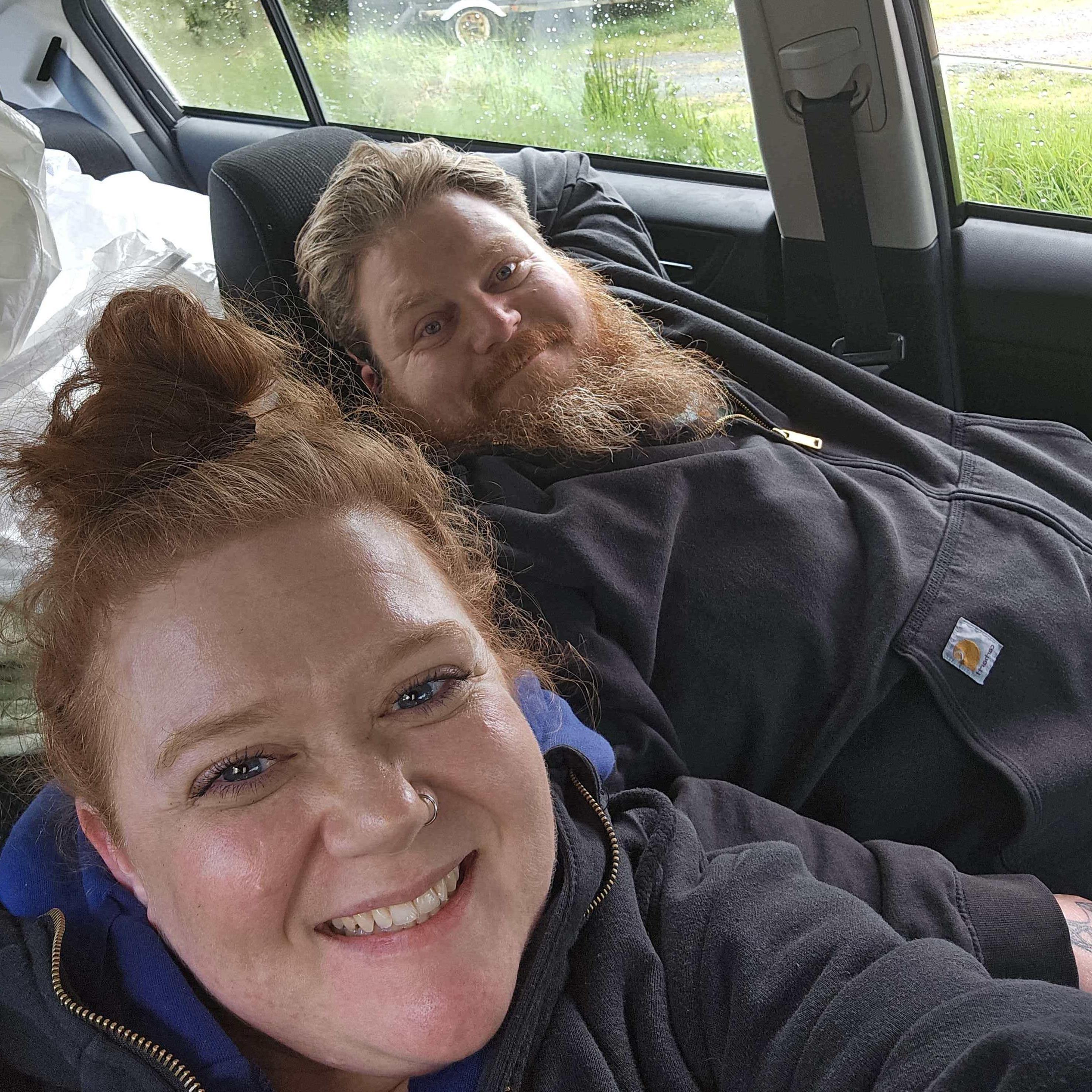 Naptime in the car while it was raining while we were camping.