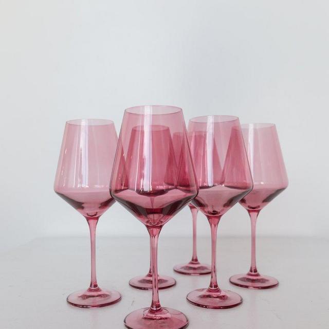 Estelle Colored Wine Stemware - Set of 6 Rose