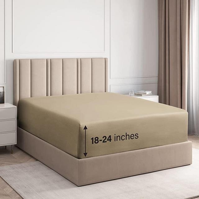 Extra Deep Pocket Fitted Sheet - Single Fitted Sheet Only - Extra Deep Pockets Full Size Sheets - Fits 18 In to 24 In Mattress - Extra Deep Full Fitted Sheet - Deep Pockets that Actually Fits Mattress