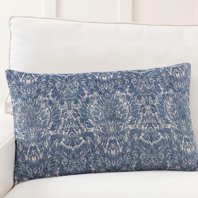 Evie Velvet Pillow Cover, 16 x 26", Blue Multi