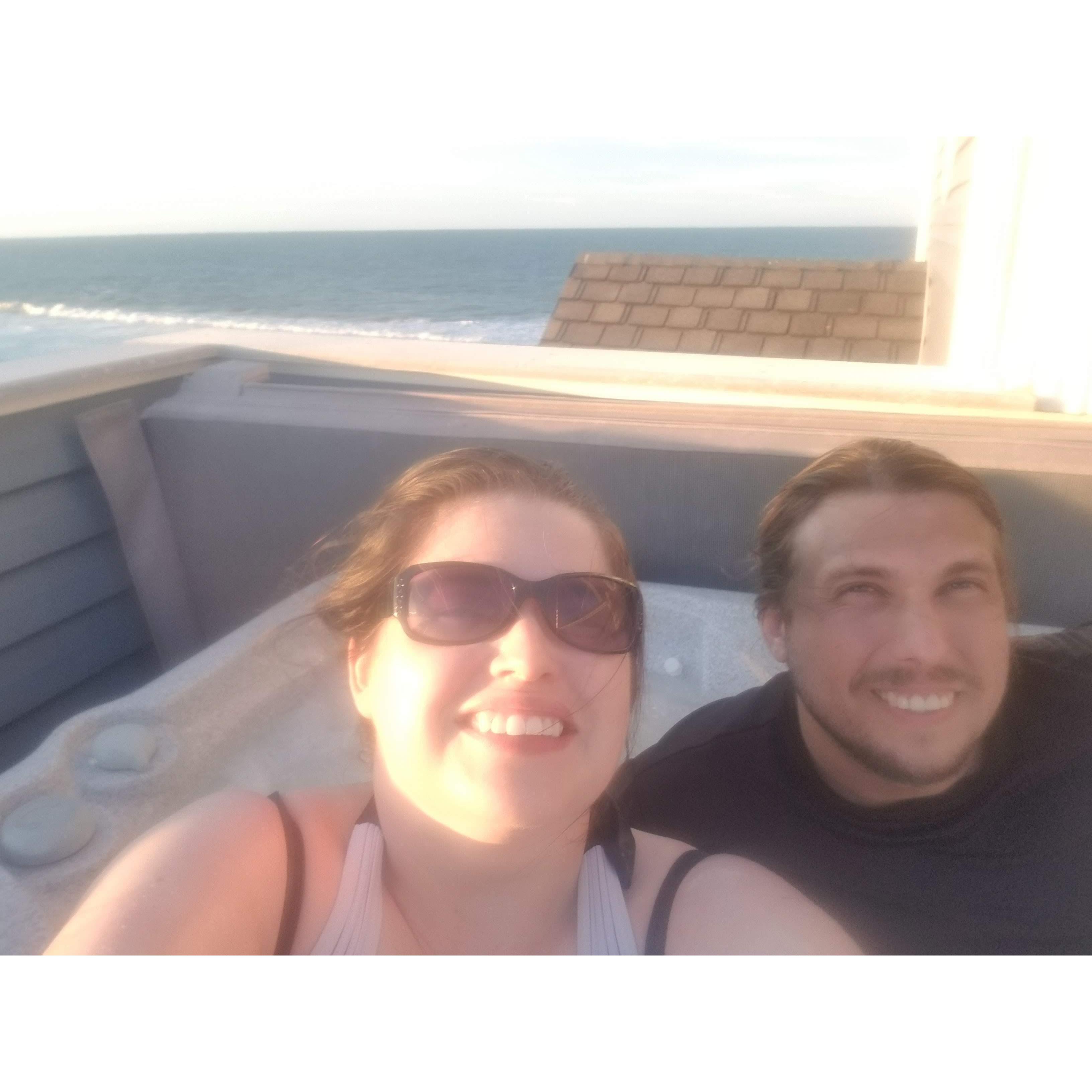 Rooftop Jacuzzi with an ocean view