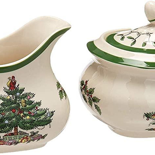 Spode Christmas Tree Sugar and Creamer Set