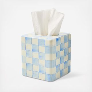 Sky Check Boutique Tissue Box Cover
