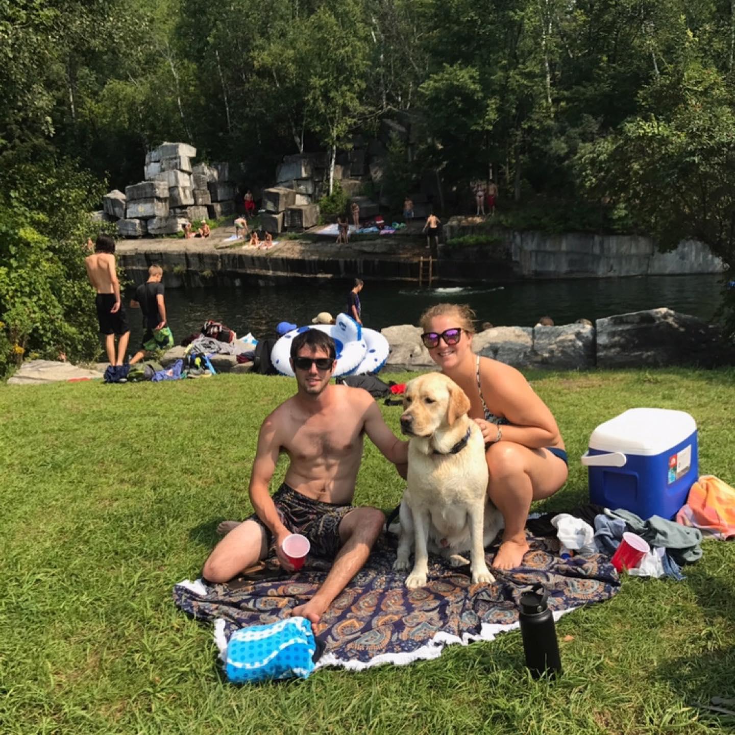 Christina’s brother Bodie and Luke at the Quarry in S. Vermont