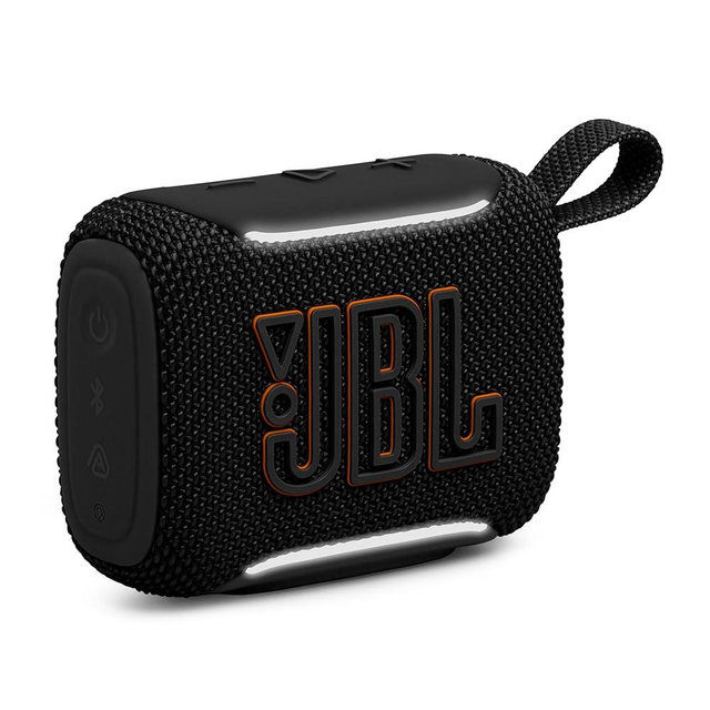 JBL Go 5 - Ultra-Portable Waterproof & Drop-Proof Speaker with JBL Legendary Sound & Ambient Edge Lighting, AirTouch Instant Stereo Pairing or Link Multiple Compatible Speakers via Auracast™ (Black)