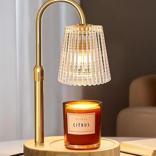 YCCZSZO Candle Warmer Lamp with Timer Dimmer Adjustable Height, Electric Wax Melts Warmer for Jar Candles, Birthday Christmas House Warming Gifts for Women Mom, New Home Bedroom Decor with 2 Bulbs
