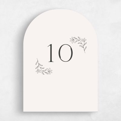White Arch Wedding Table Number - Creston