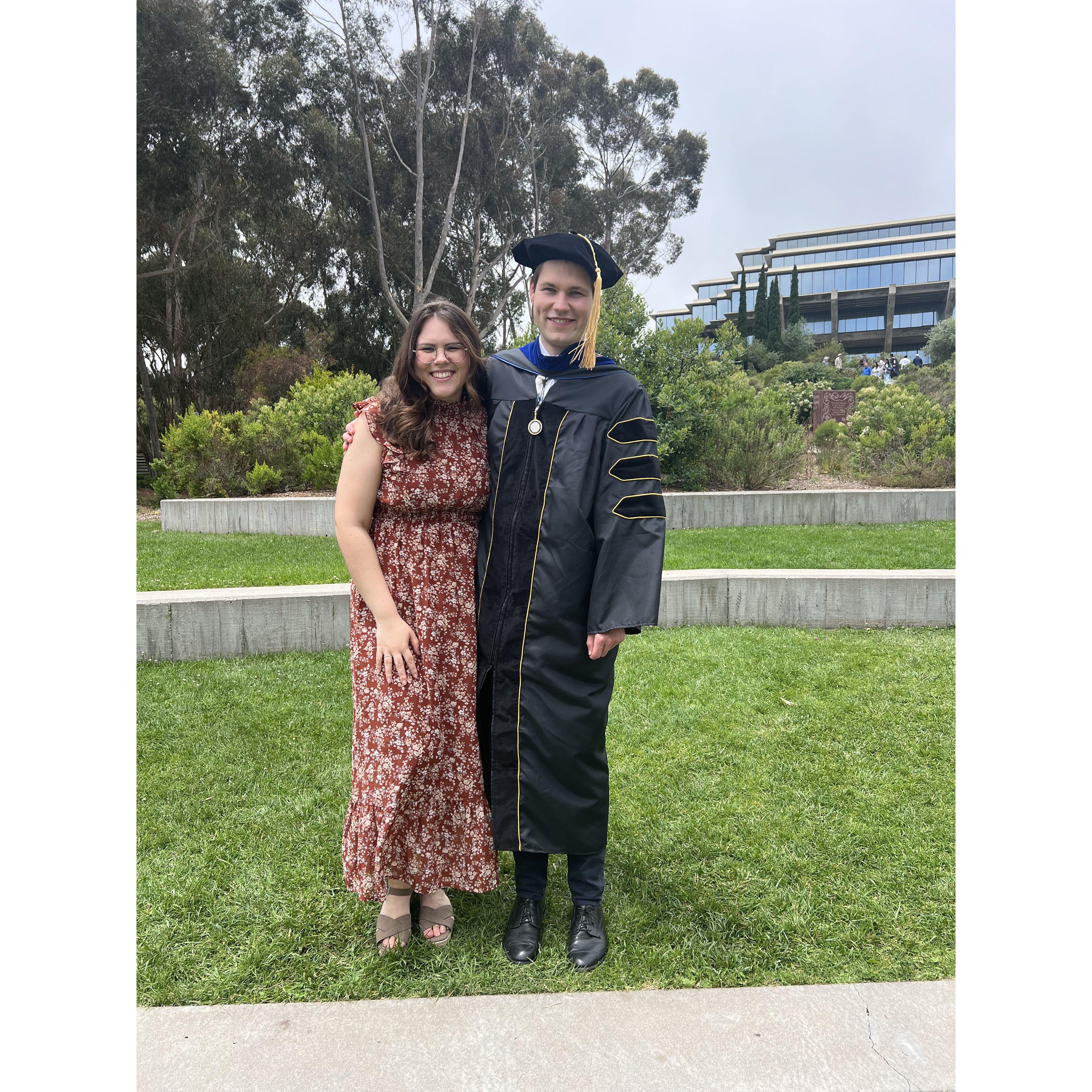 At Oliver's graduation, UCSD June 2025
