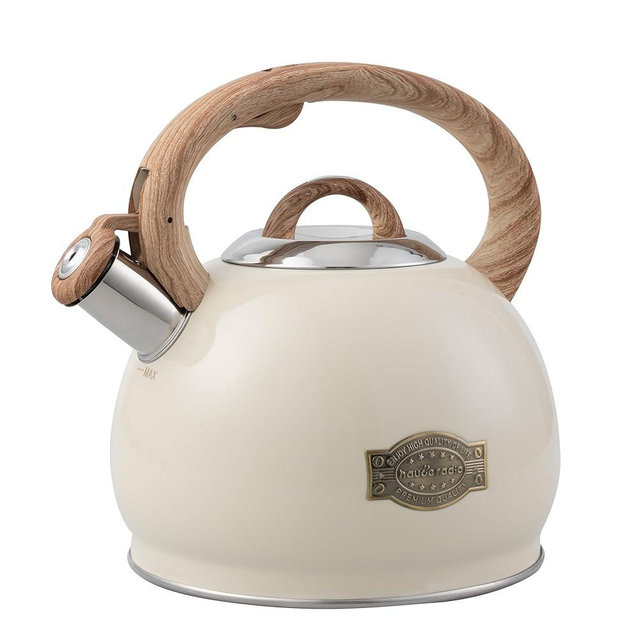 Tea Kettle Stovetop,2.7QT Stainless Steel Whistling Teapot for Stove Top Aesthetic,Portable Water Kettles Camping with Anti-hot Silicone Handle,Suitable for All Heat Sources,Milky White