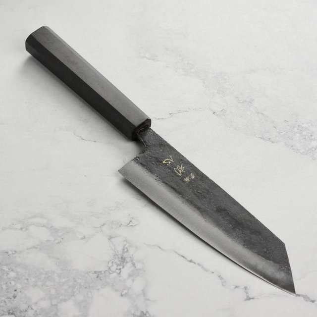 Hatsukokoro Kurogane Aogami #2 Kurouchi 6.5" Bunka