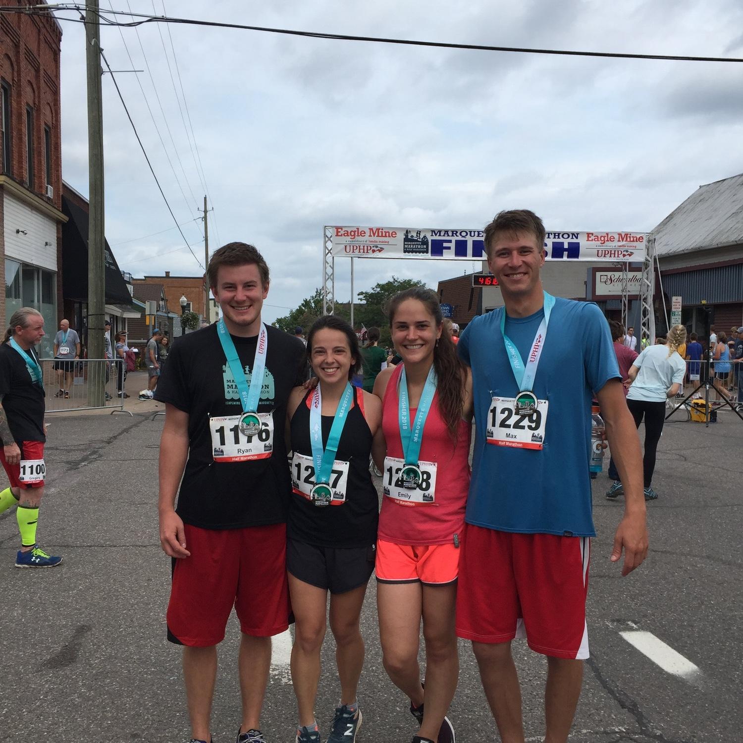 1 September 2018 - Upper Peninsula Half Marathon with Kali's friends, Emily and Max.