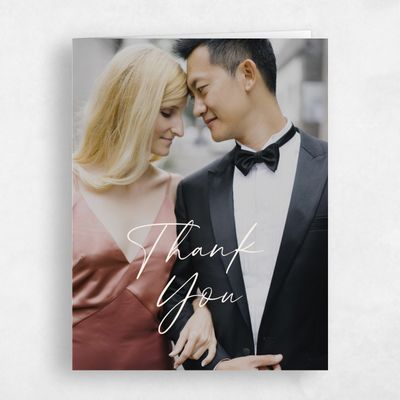 Beige Typography Wedding Thank You - Hannegan Photo
