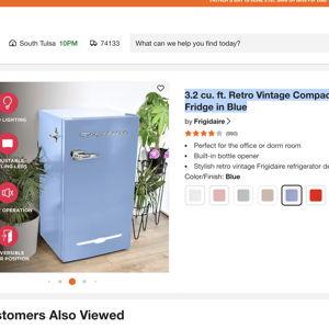 3.2 cu. ft. Retro Vintage Compact Mini Fridge in Blue