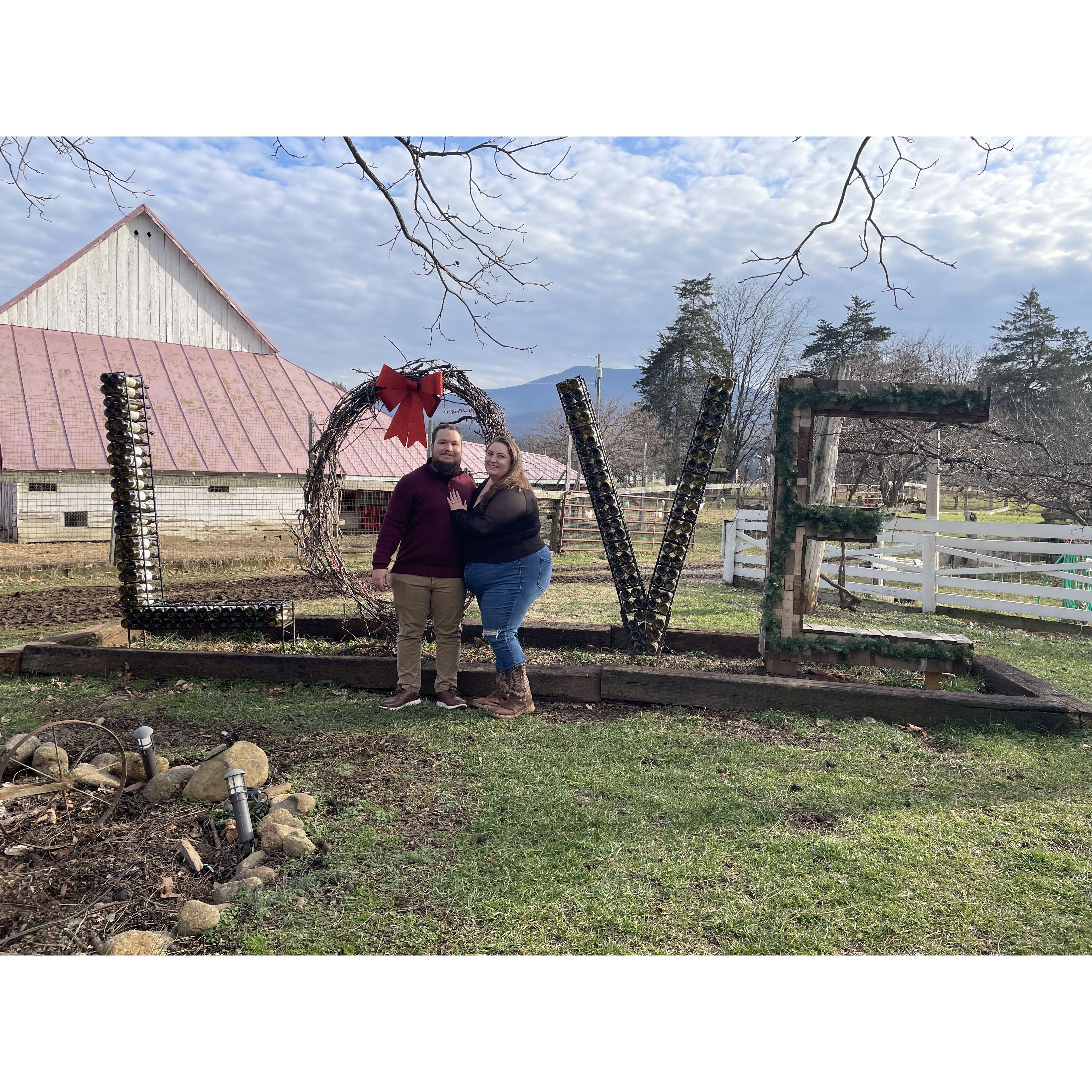 Our first date engaged: winery and dinner. Stanley, VA