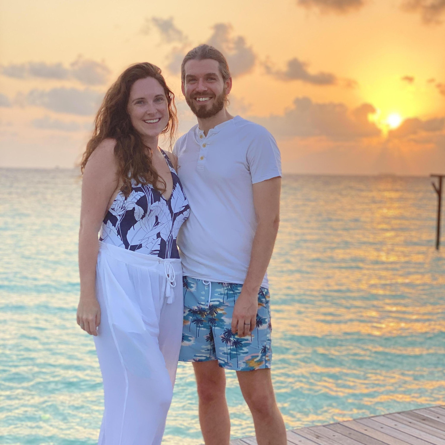 Enjoying the beautiful sunsets in the Maldives!