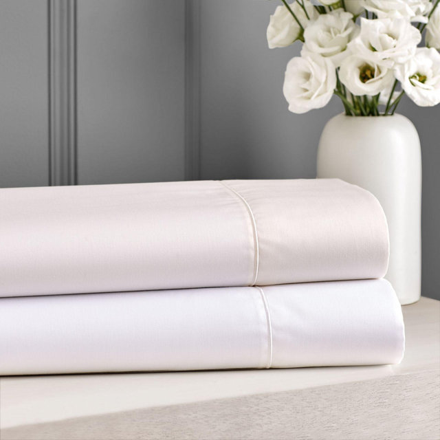 Hudson Park Collection 500TC Sateen Wrinkle-Resistant Extra Deep Flat Sheet, Queen - 100% Exclusive