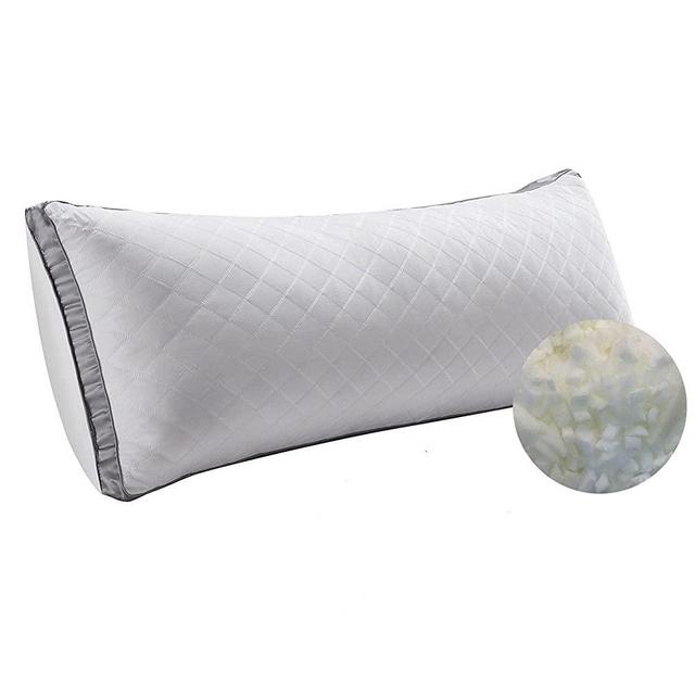 WhatsBedding Memory Foam Body Pillow -Fluffy Body Pillows for Adults-Large Bed Pillows with Soft Filling-20 x54(White)