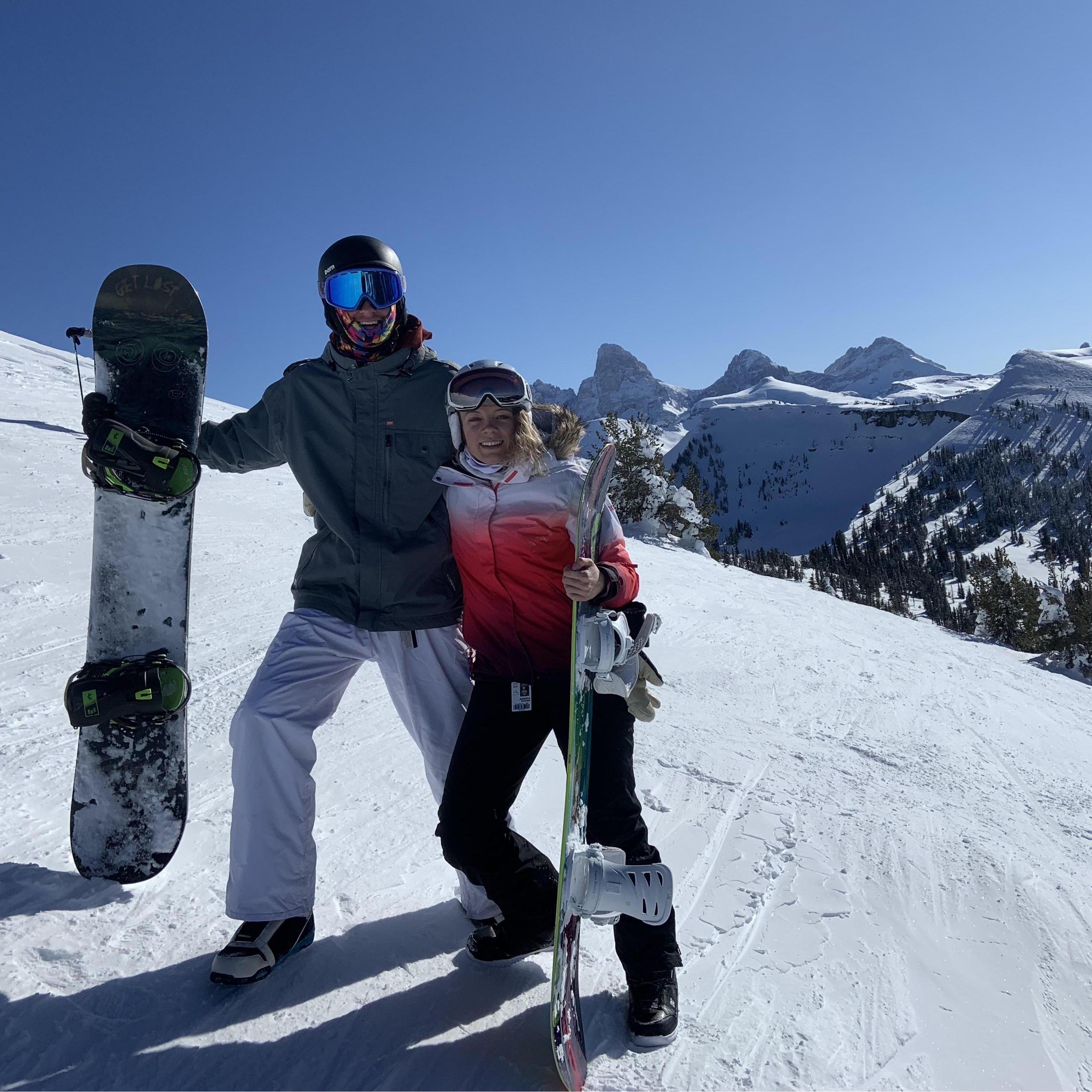 They loved snowboarding together last winter!
