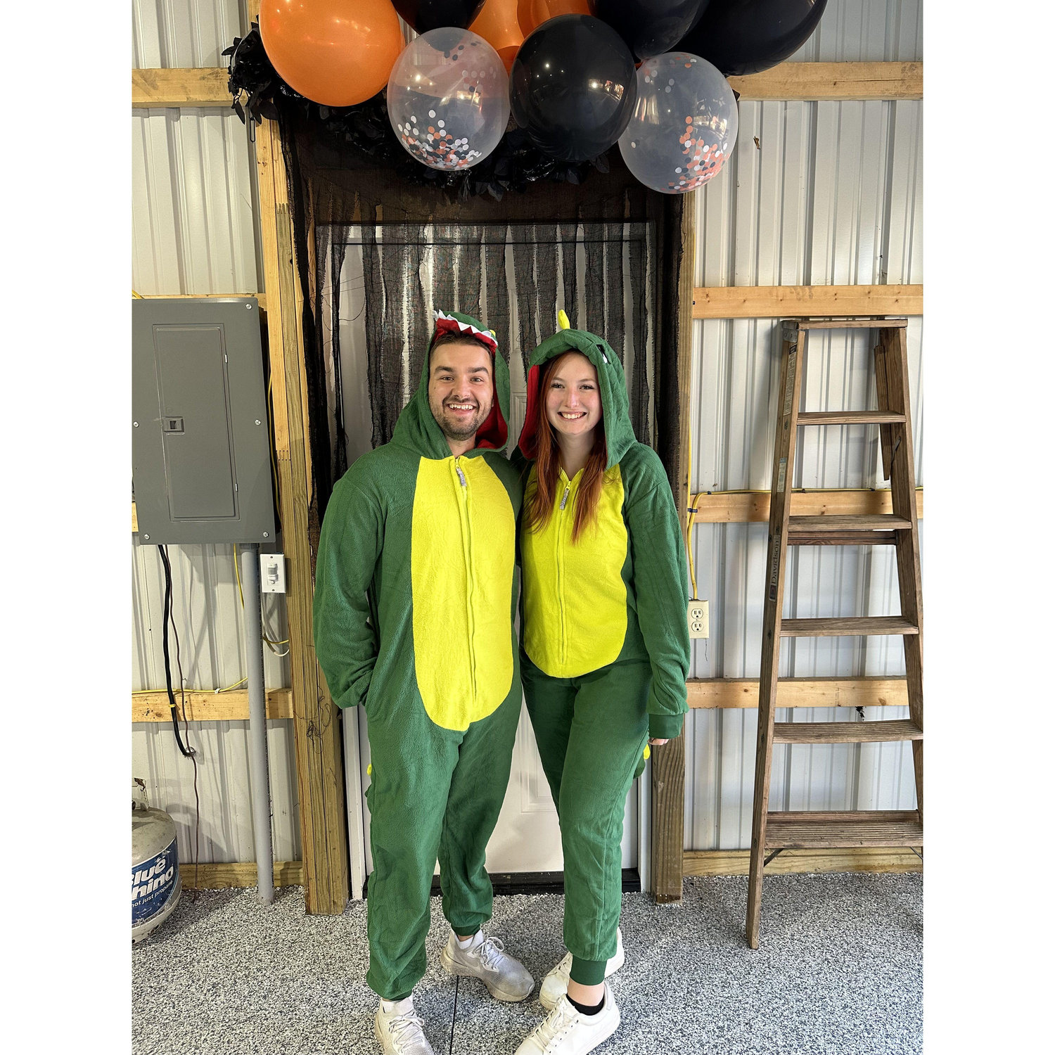 matching Dino costumes on halloween
