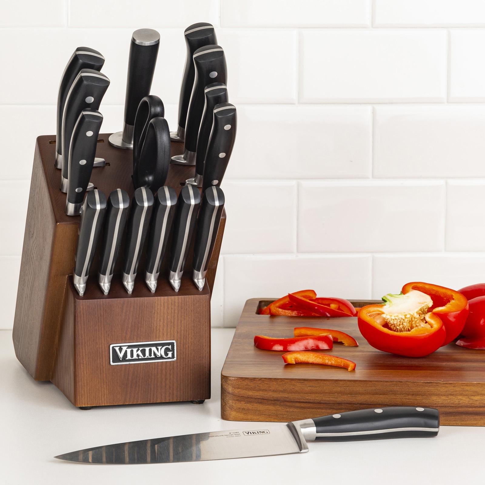 Viking Steakhouse Pakka Wood Steak Knife 6 Piece Set, Red