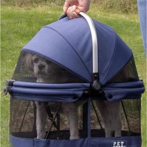 Pet Gear No-Zip View 360 Pet Safety Carrier & Car Seat for Small Dogs & Cats Push Button Entry, View 360 20-inch, Denim