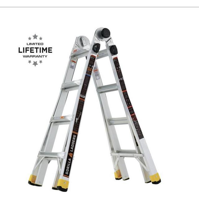 18 ft. Reach MPX Aluminum Multi-Position Ladder, 300 lbs. Load Capacity Type IA Duty Rating