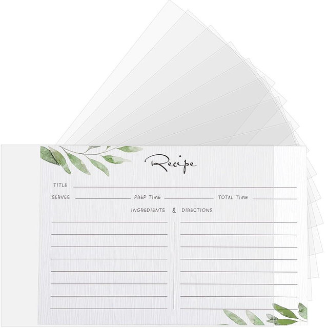 Boao 300 Pcs Recipe Card Protectors, Recipe Card Covers, Kitchen Plastic Cookbook Sheet Protectors Clear Cookbook Page Protector Index Sleeve (4 x 6 Inch)