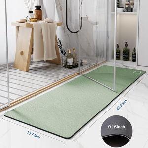 Sage Green Bath Mat 15.7"x47.2" Extra Long Bathroom Mat Large Fast Dry Super Absorbent Non-Slip Rubber Backed Shower Mat Bathroom Rugs Mat for Bathroom Floor, Tub, Shower, Sink